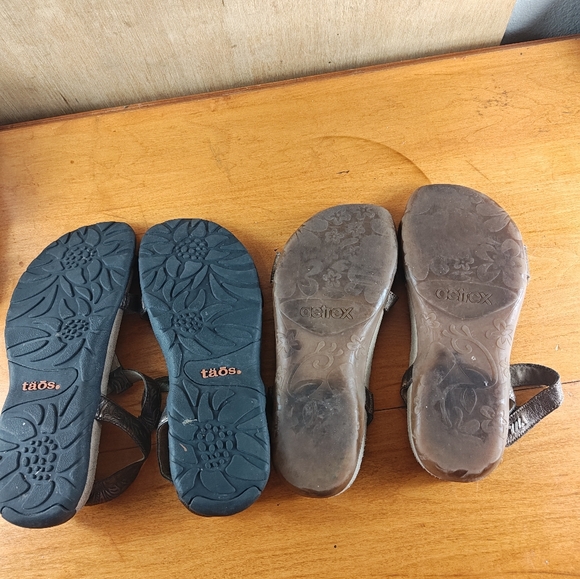 2-Pair Shoe Bundle – Taos & Aetrex Slingback Leather Sandals Women’s Size 7 - Picture 14 of 14